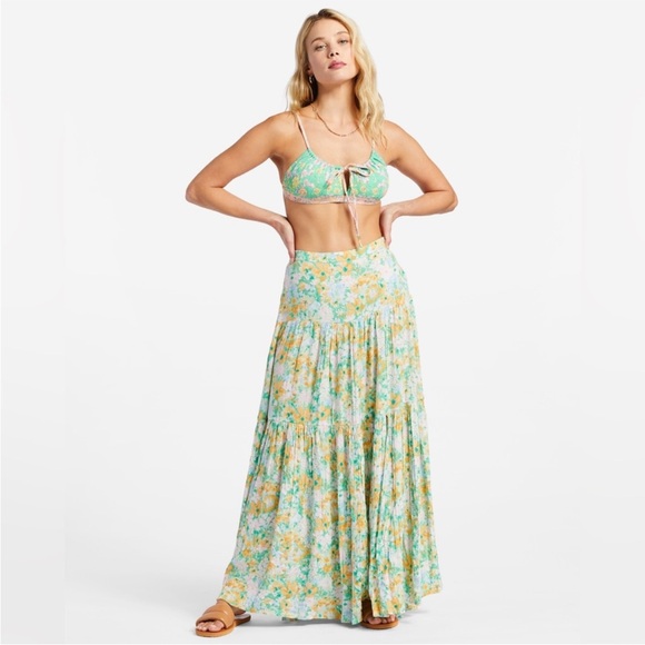 NWT Billabong Soft Rave Maxi Skirt Floral Medium - Picture 6 of 10